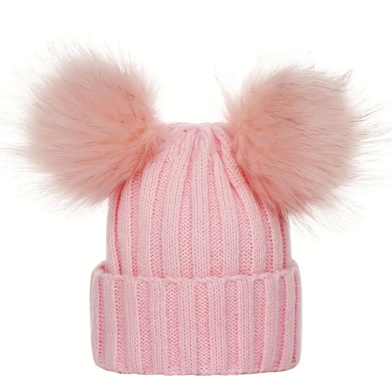 Dames winter muts met pompoms