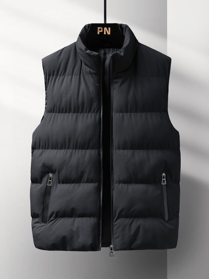 Oliver | Warm Winter Vest met Rits en Staande Kraag voor Herfst en Winter