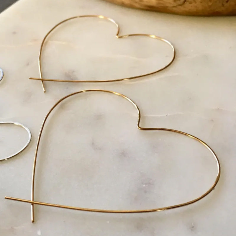 Emily | Unieke Hoepel Oorbellen met Vintage Hart Ontwerp