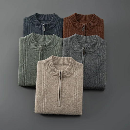 Logan | Warme Casual Herentrui met Halve Rits voor Comfort en Stijl