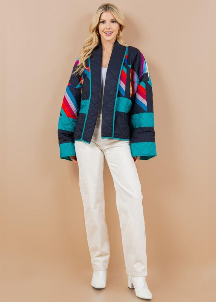 Elise | Warme Oversized Winterjas met Open Voorkant