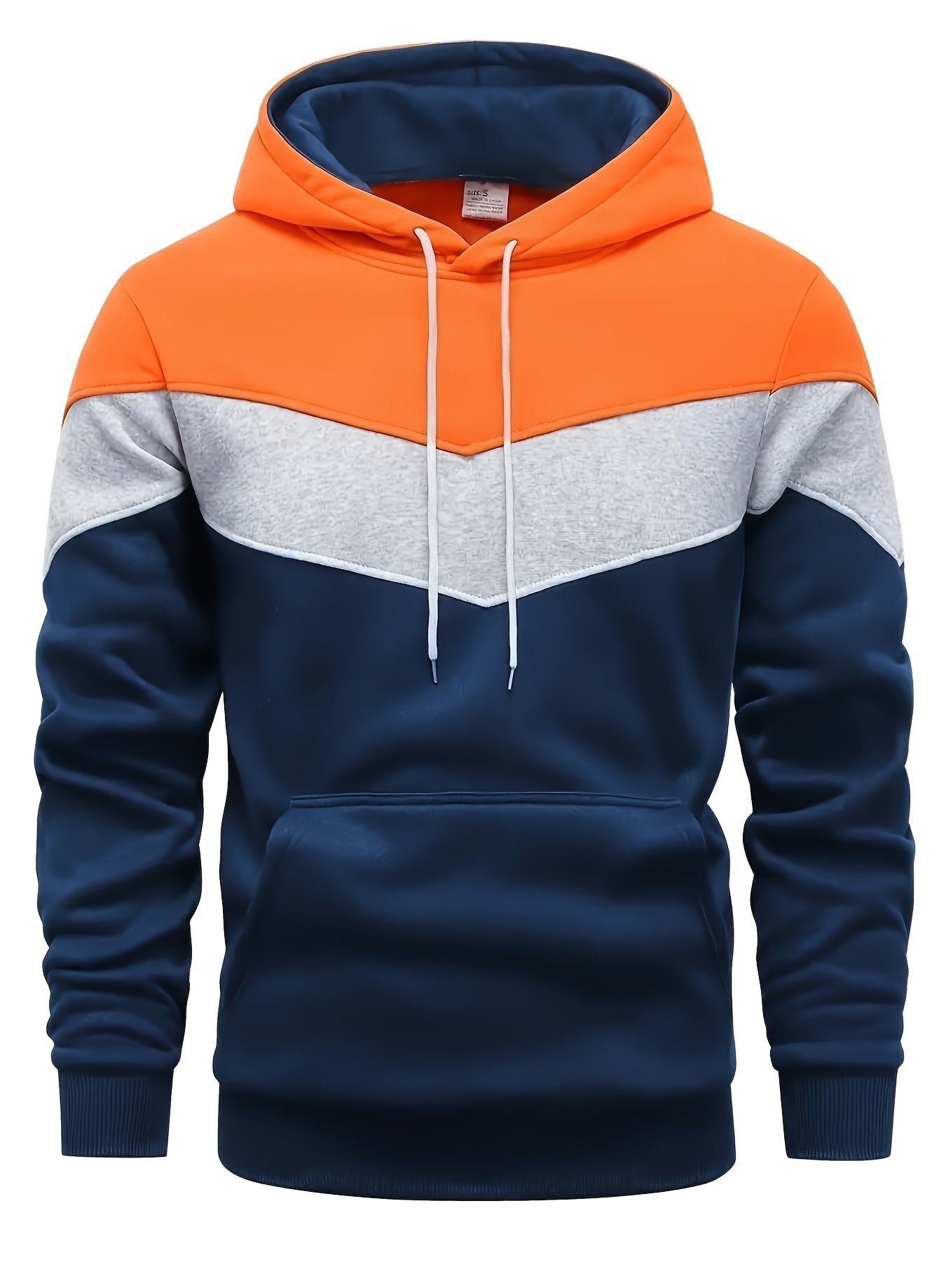 Ethan | Color Block Print Hoodie met Kangaroo Pocket voor Herfst en Winter