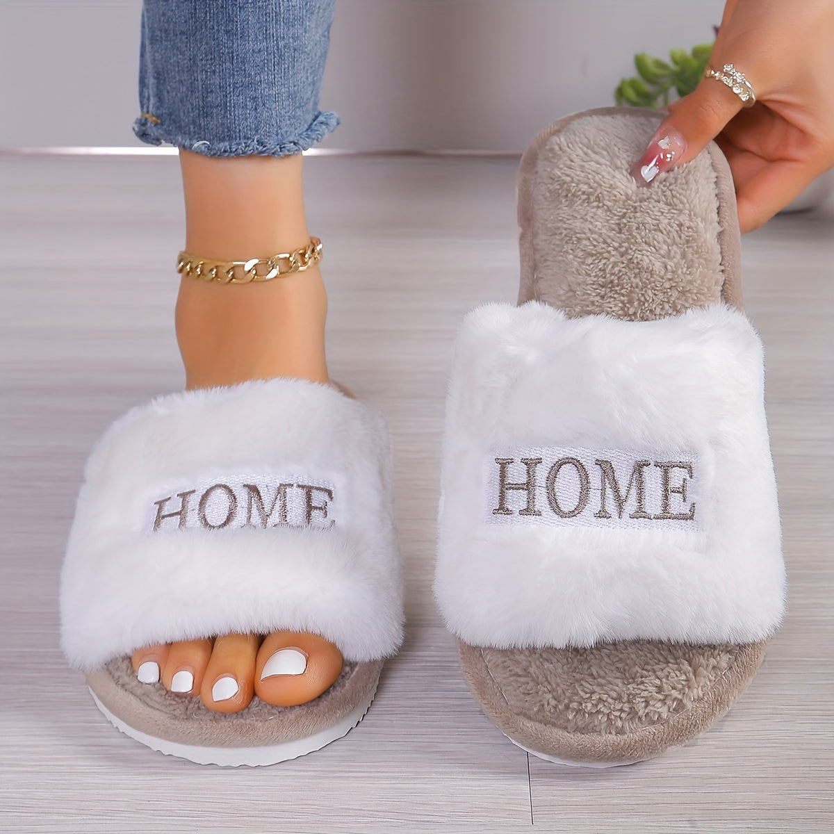Emma | Dames Mode Pluche Thuis Slippers