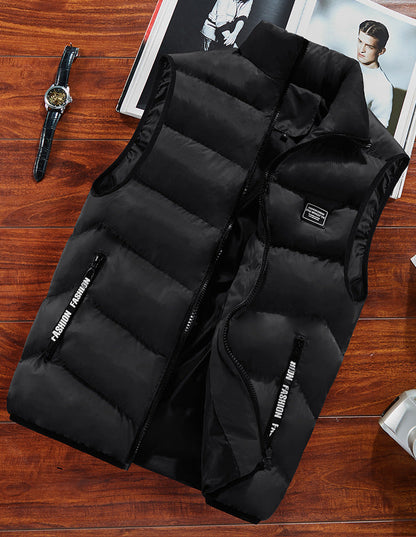 Liam | Warm Winter Vest met Rits en Staande Kraag voor Herfst en Winter