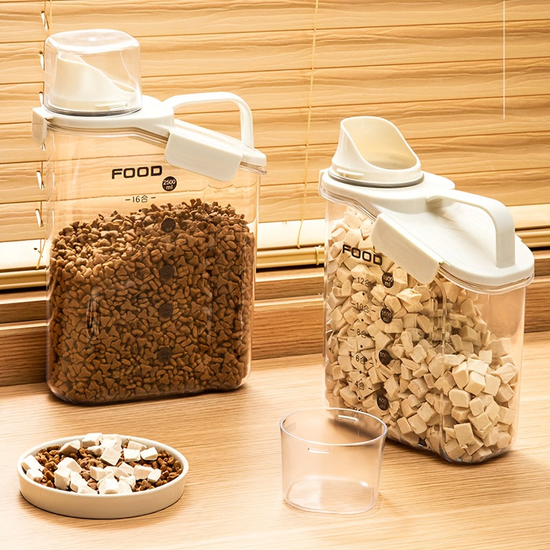 Pet Food Storage Bucket | Vochtbestendig met maatbeker voor eenvoudig voeren