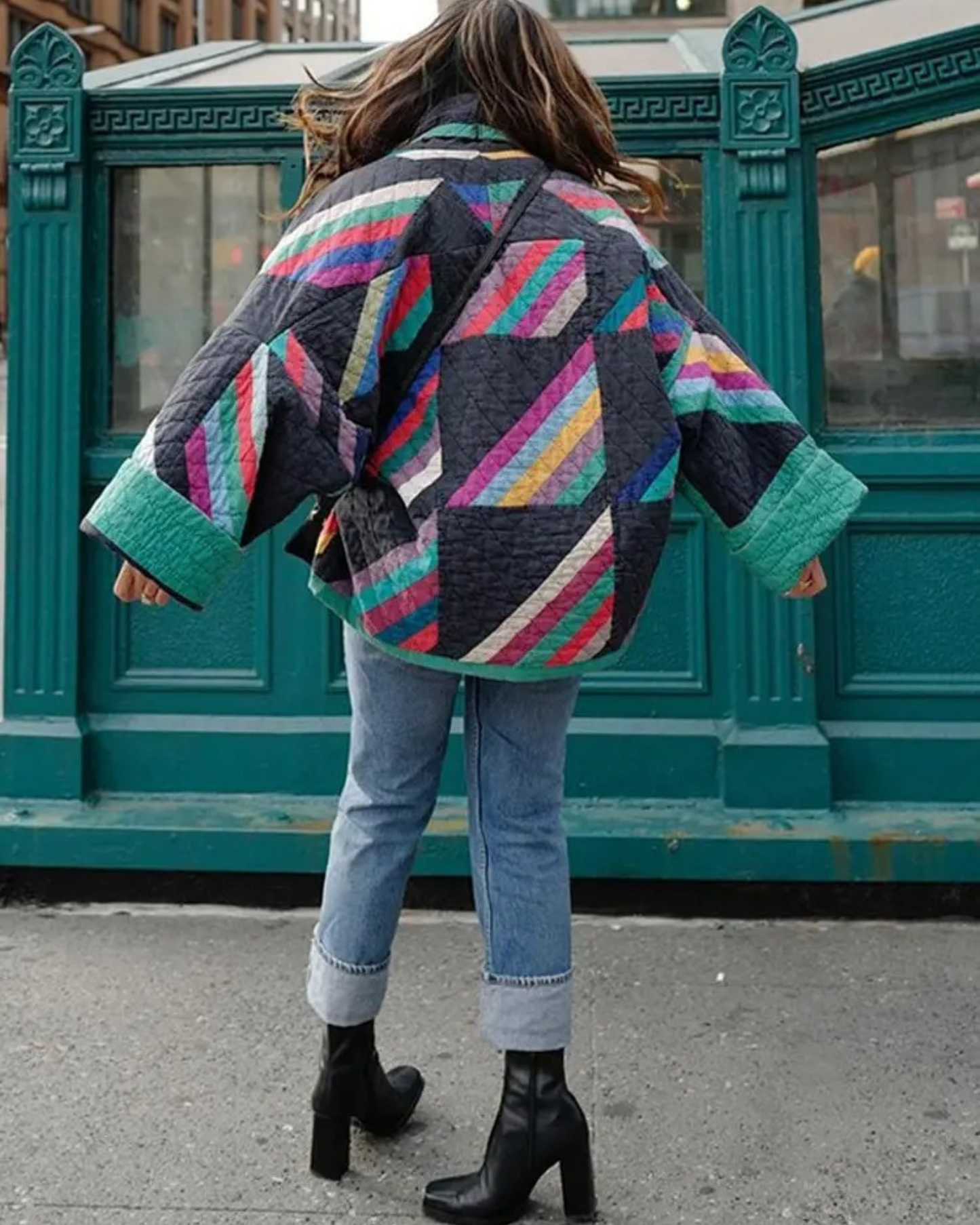 Elise | Warme Oversized Winterjas met Open Voorkant