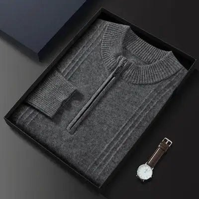 Logan | Warme Casual Herentrui met Halve Rits voor Comfort en Stijl