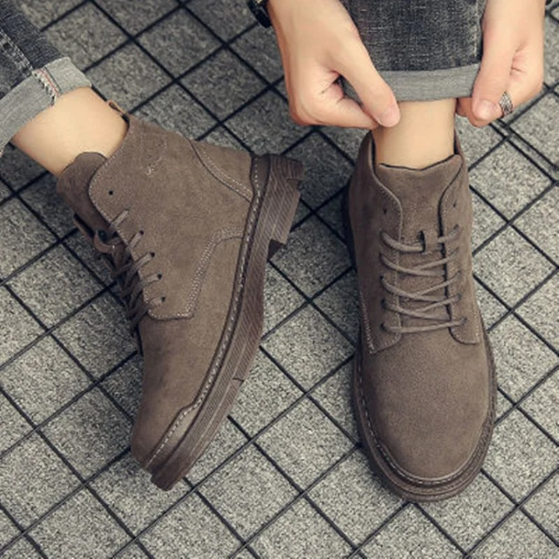 AgedMan - Heren Boots met Suède Bovenwerk en Gewatteerde Binnenzool