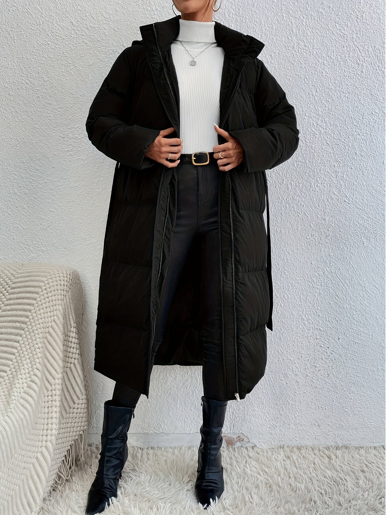 Freya | Effen Kleur Zip-Up Fluffy Jas