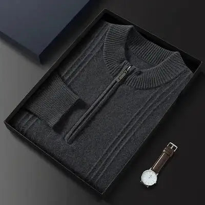 Logan | Warme Casual Herentrui met Halve Rits voor Comfort en Stijl
