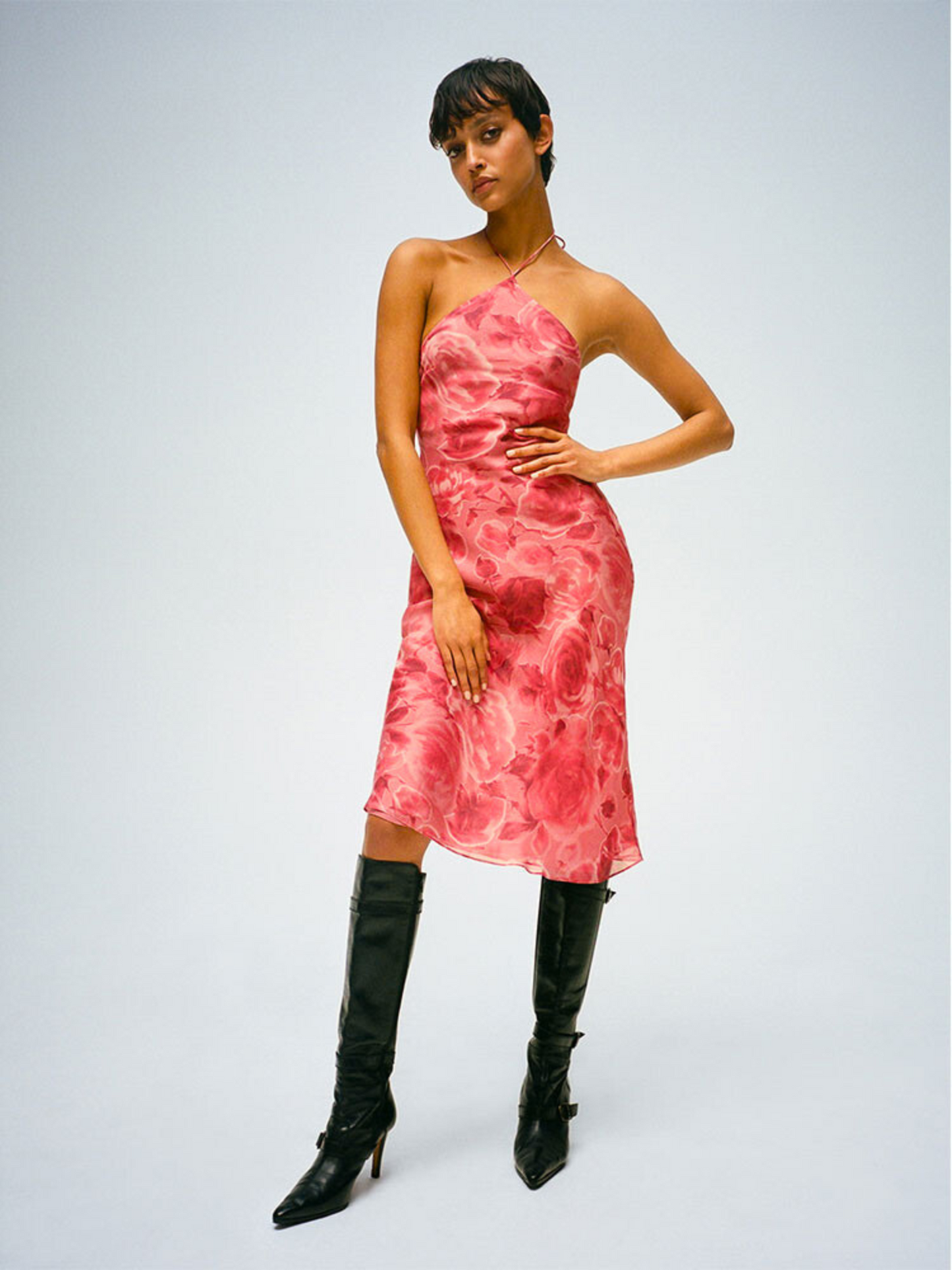 Victoria | Elegante Roze Jurk met Schouderbanden