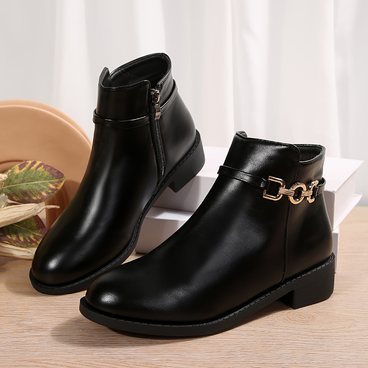 Mila - Chique Dames Chelsea Enkellaarzen, Effen Kleur, Platte Hak, Ritssluiting, Herfst Collectie
