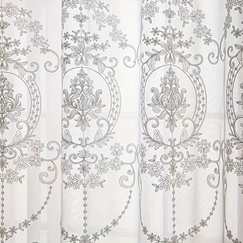 Glam Embroidered Floral Curtain | Elegante uitstraling met verfijnde borduurwerk