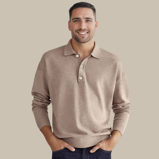 Lucas | Ademend Poloshirt voor Zomer met Lange Mouwen
