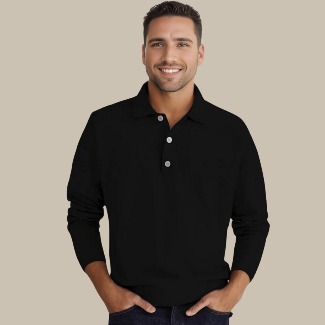 Lucas | Ademend Poloshirt voor Zomer met Lange Mouwen