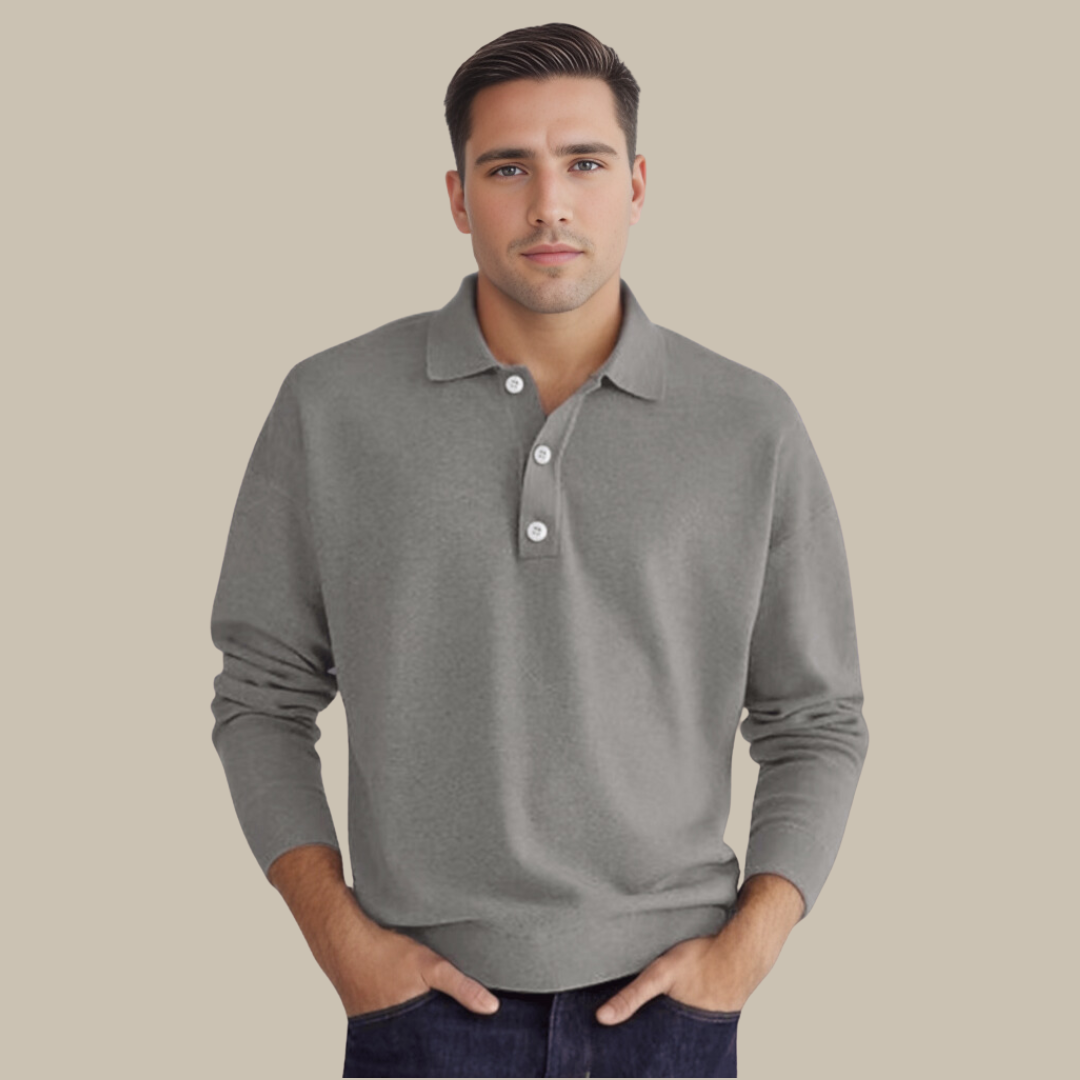 Lucas | Ademend Poloshirt voor Zomer met Lange Mouwen