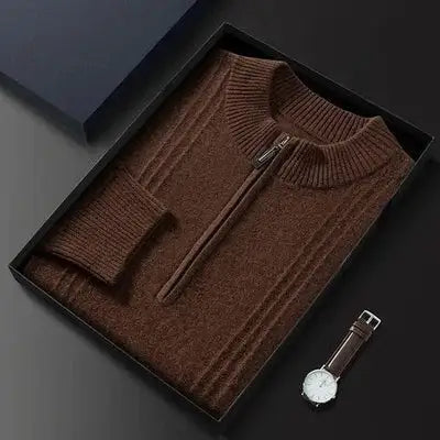 Logan | Warme Casual Herentrui met Halve Rits voor Comfort en Stijl