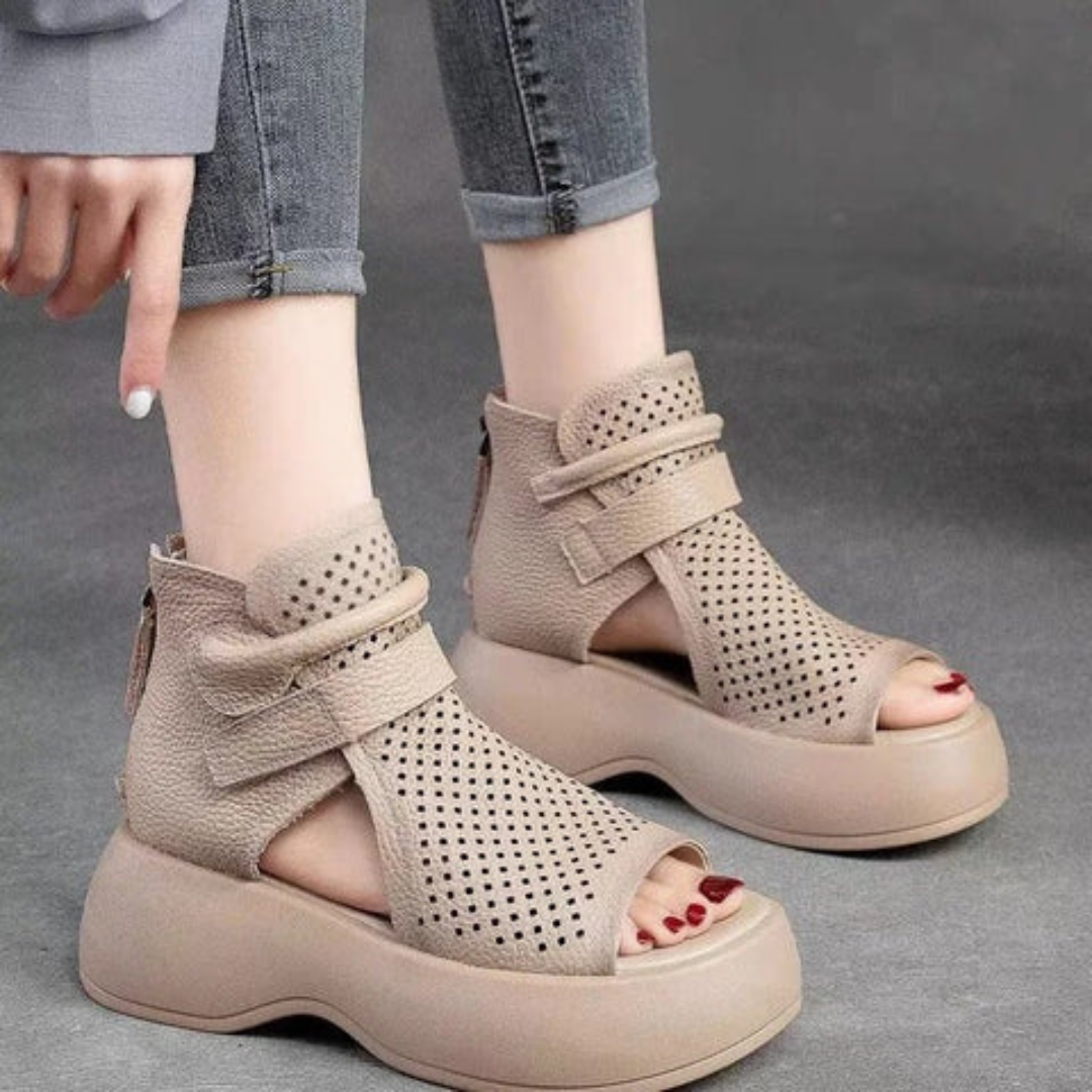 Isabella | Retro Comfortabele Sandalen met Ademende Gaten en Dikke Zool