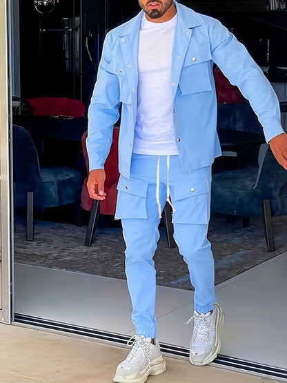 Liam | 2-Delige Outdoor Outfit met Button-Up Jacket en Drawstring Broek