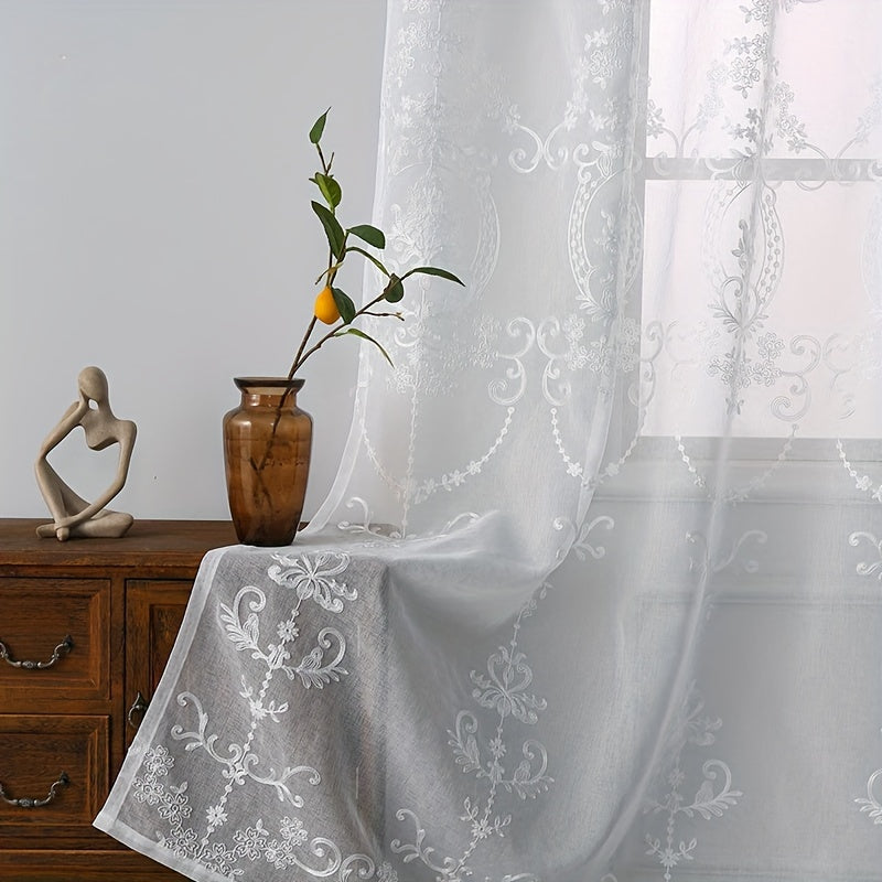 Glam Embroidered Floral Curtain | Elegante uitstraling met verfijnde borduurwerk