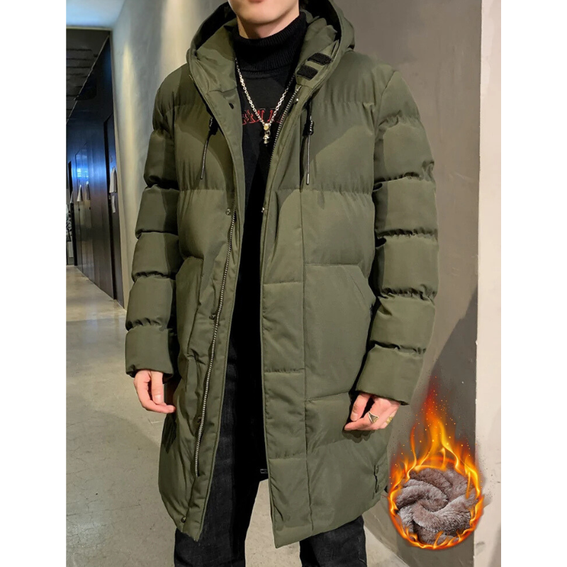 Lars | Warme Halflange Jas met Capuchon voor Herfst & Winter