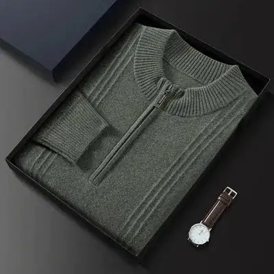 Logan | Warme Casual Herentrui met Halve Rits voor Comfort en Stijl