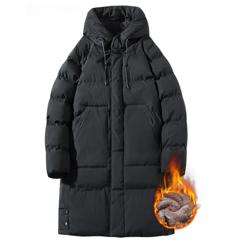Lars | Warme Halflange Jas met Capuchon voor Herfst & Winter