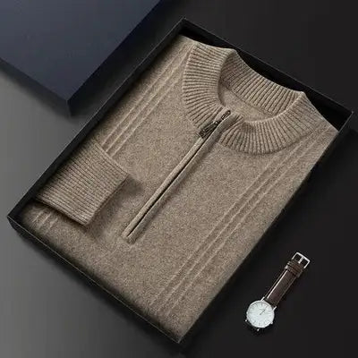 Logan | Warme Casual Herentrui met Halve Rits voor Comfort en Stijl