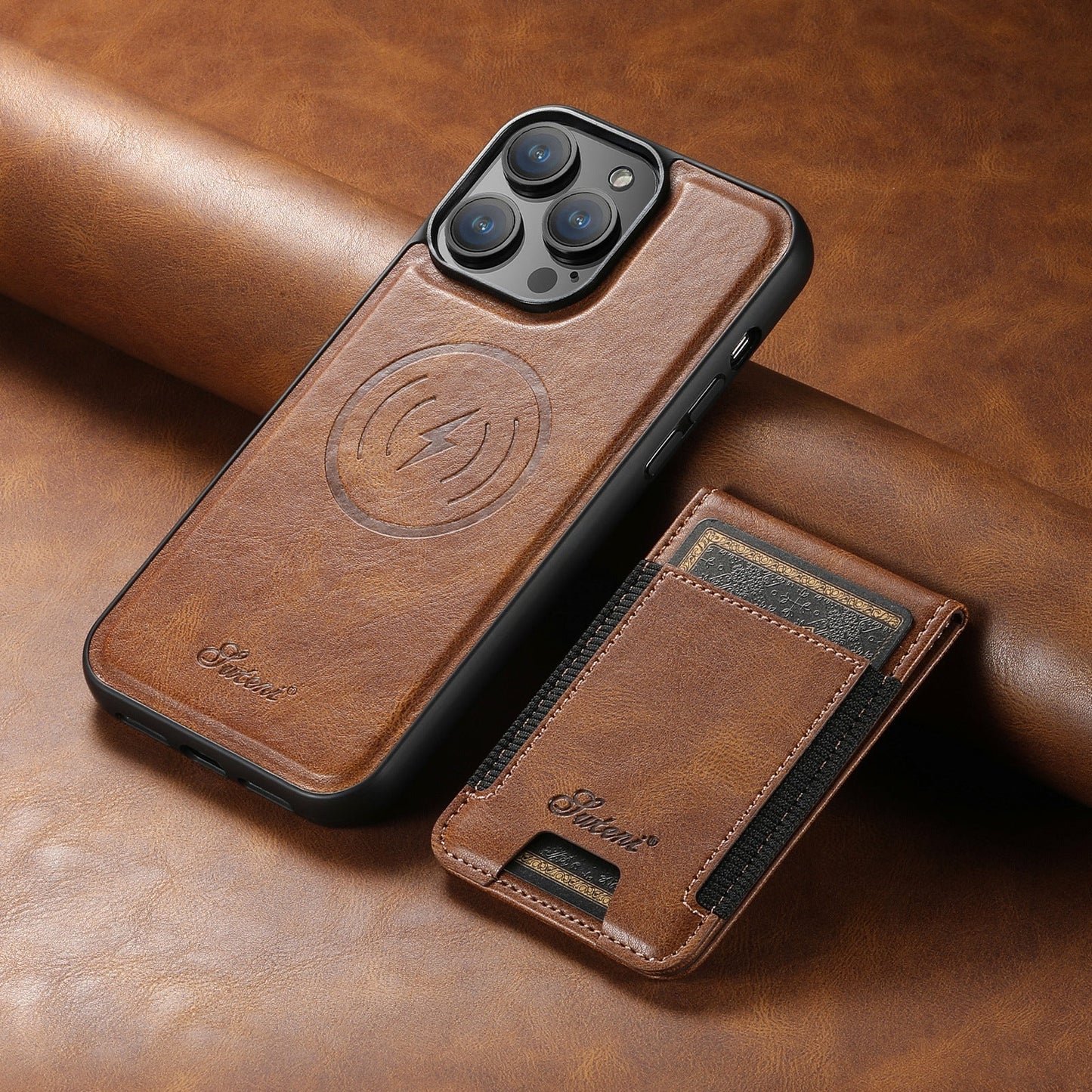 LuxLeather | Leren Telefoonhoes met Kaarthouder en MagSafe Compatibiliteit