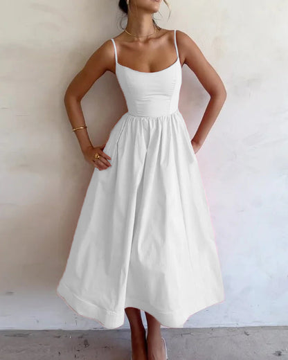 Eliana | Elegante geplooide jurk met vloeiende pasvorm