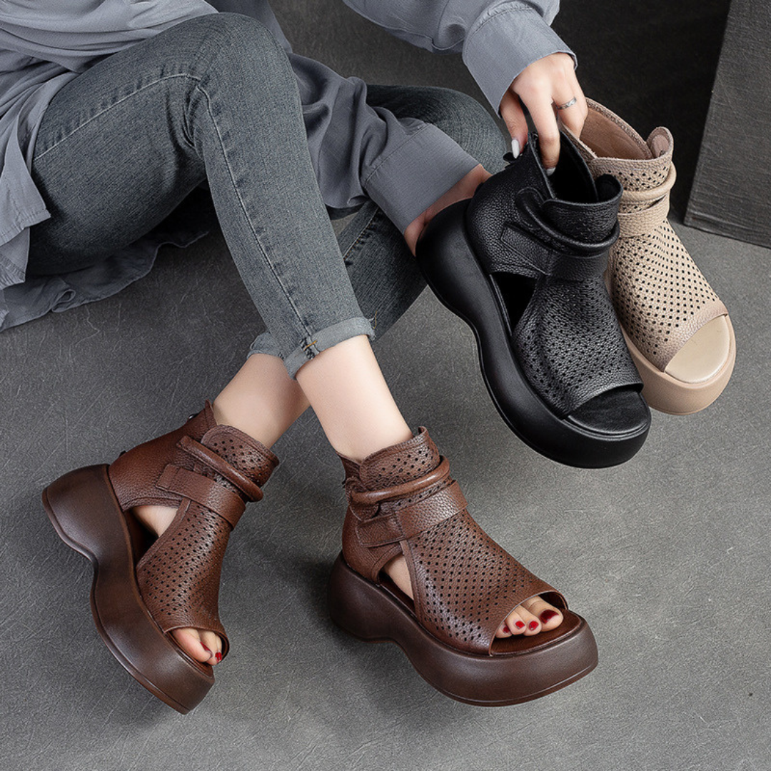 Isabella | Retro Comfortabele Sandalen met Ademende Gaten en Dikke Zool