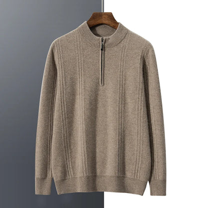 Logan | Warme Casual Herentrui met Halve Rits voor Comfort en Stijl