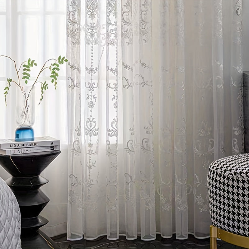 Glam Embroidered Floral Curtain | Elegante uitstraling met verfijnde borduurwerk
