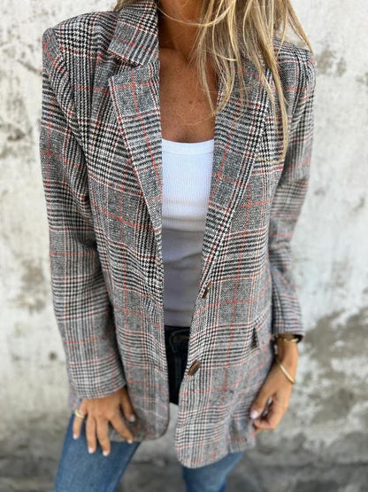 Danaya | Stijlvolle Dames Winter Geruite Blazer