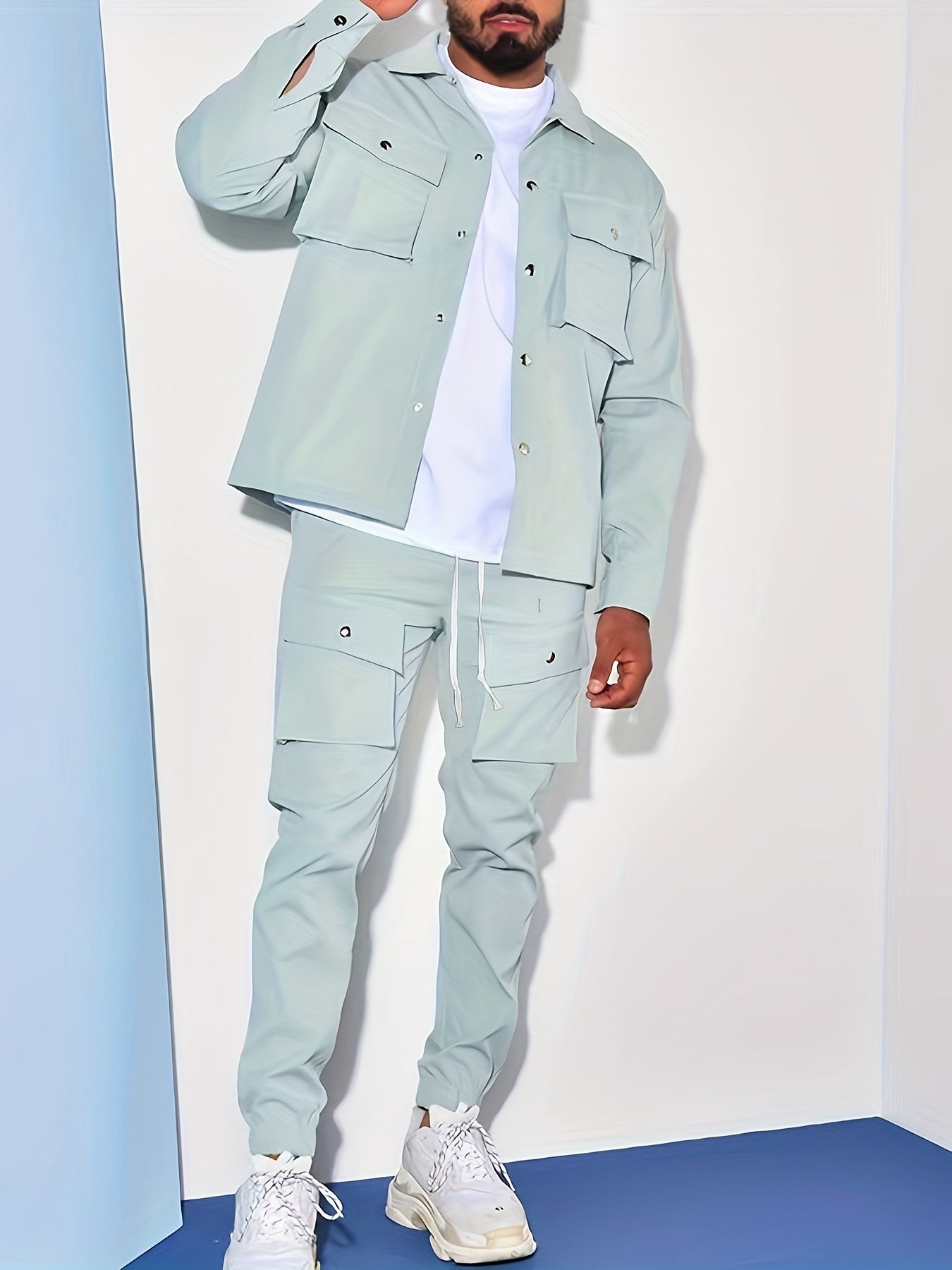Liam | 2-Delige Outdoor Outfit met Button-Up Jacket en Drawstring Broek