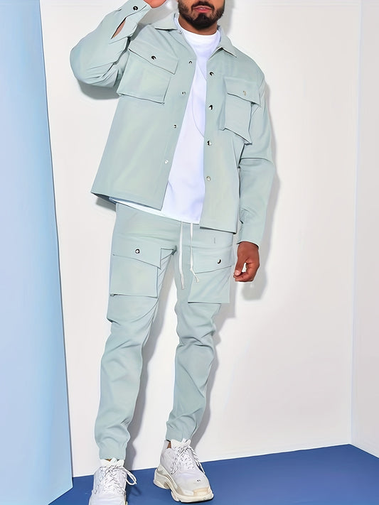 Liam | 2-Delige Outdoor Outfit met Button-Up Jacket en Drawstring Broek