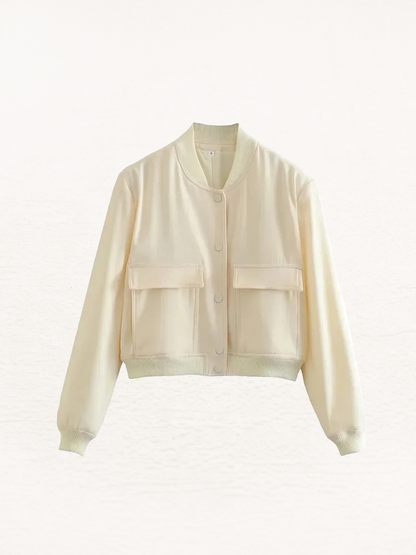 Charlotte Bomberjas Vrouw | Dames Winterjas | Baseball Herfstjas Beige