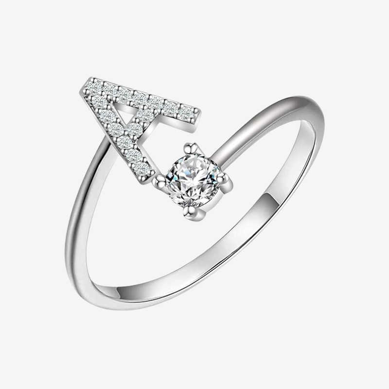 Crysta LetterRings | ring met letter van verguld zilver