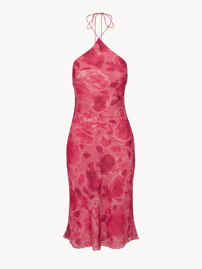 Victoria | Elegante Roze Jurk met Schouderbanden