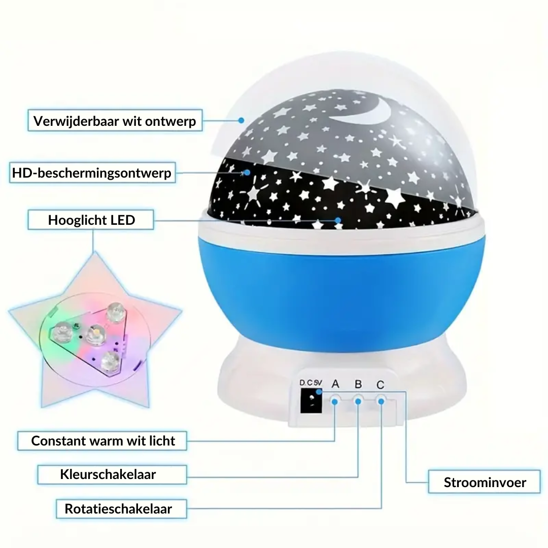 Twisty Sterren Projector Nachtlamp