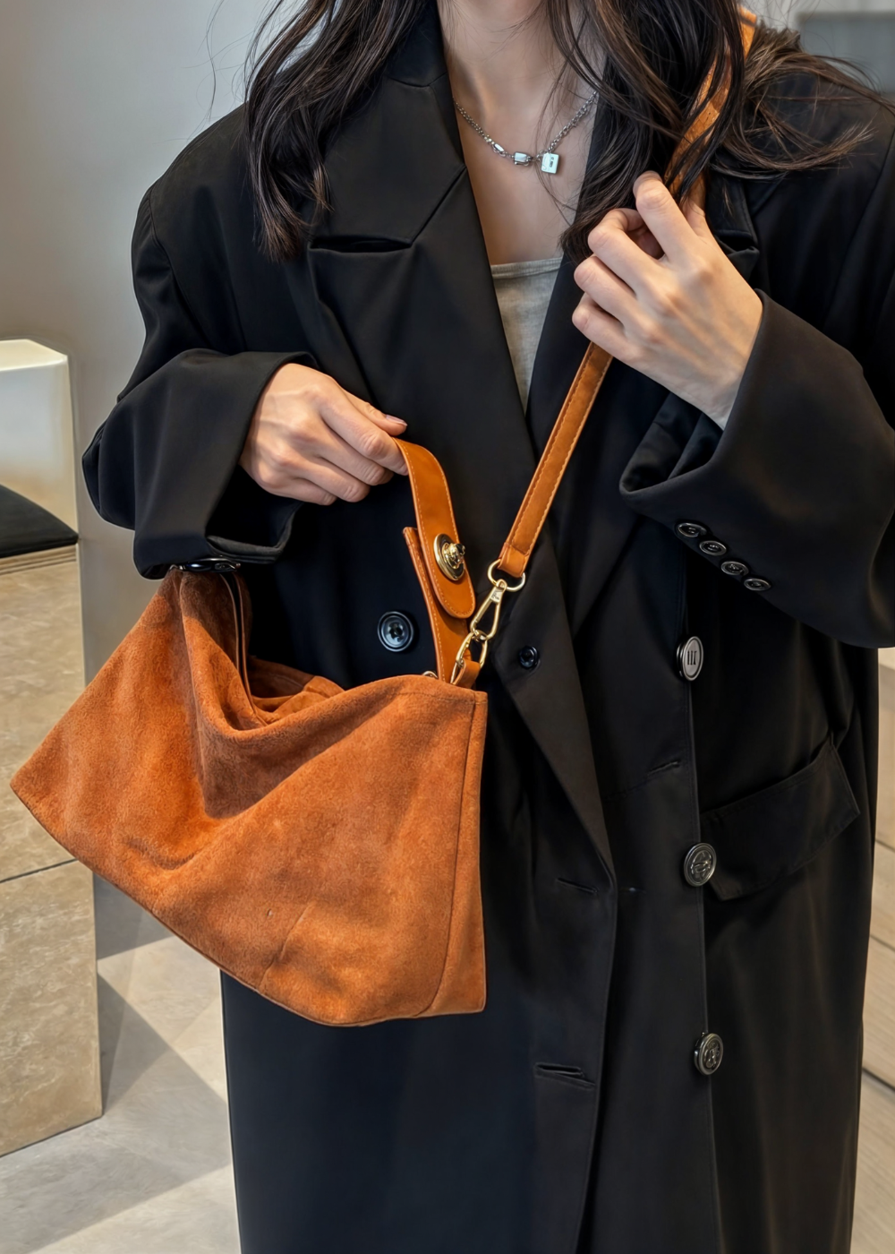 Luna - Suede dames tas MM