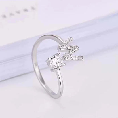 Crysta LetterRings | ring met letter van verguld zilver