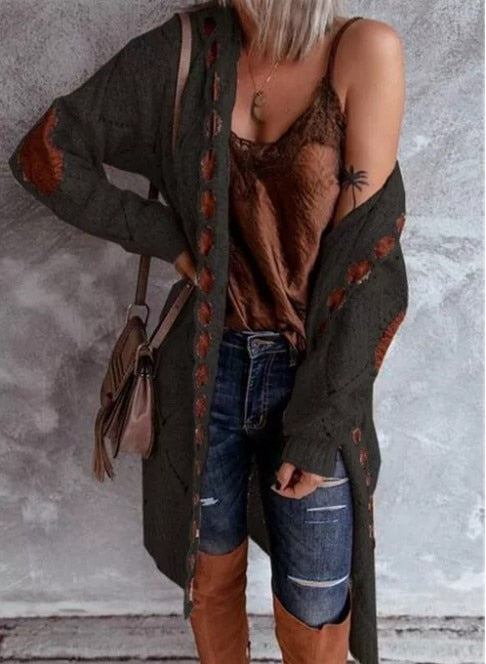 Evelyn | Stijlvol Lang Vest - Comfy met Capuchon
