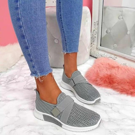 Lina | Ademende Orthopedische Slip-On Sneakers met Klittenband