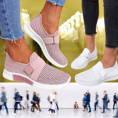 Lina | Ademende Orthopedische Slip-On Sneakers met Klittenband
