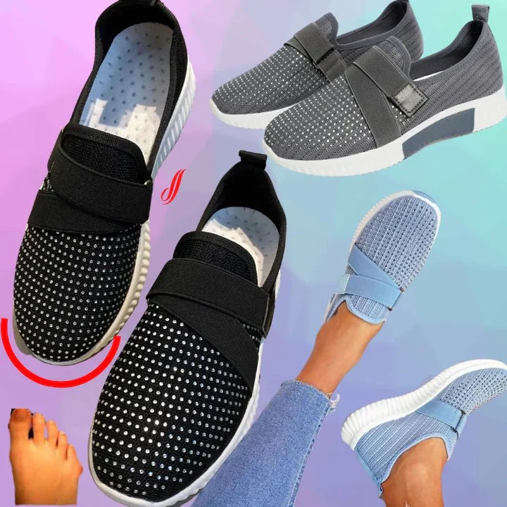 Lina | Ademende Orthopedische Slip-On Sneakers met Klittenband