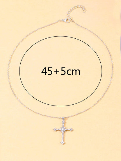 Luxe Zirkoonkristallen Ketting met Kruishanger