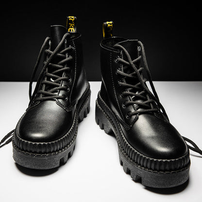 Oliver Heren veterboots leren schoenen met dikke zool