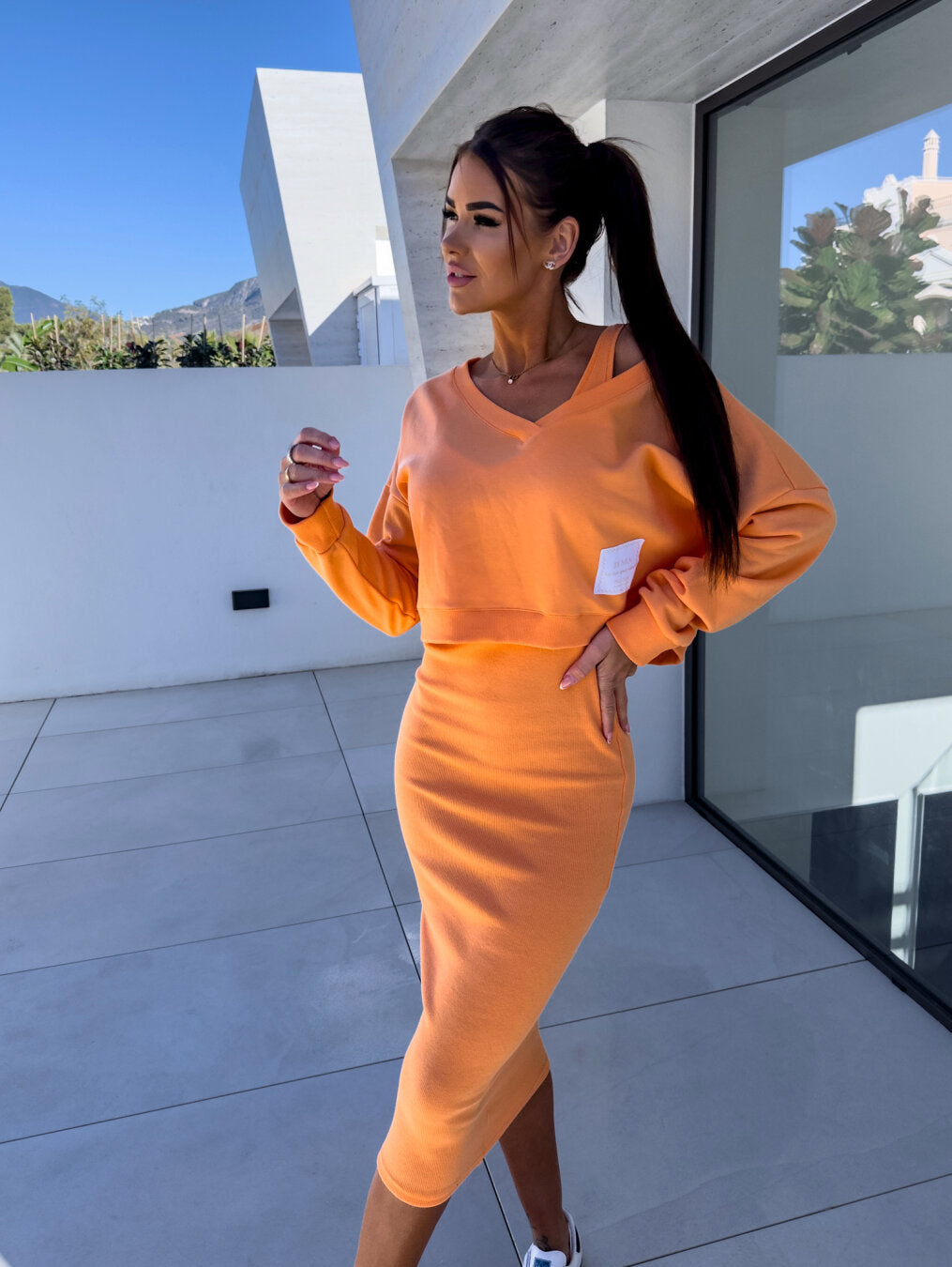 Emma | Sexy Tweedelige Set met Diepe V-Hals voor Herfst en Winter