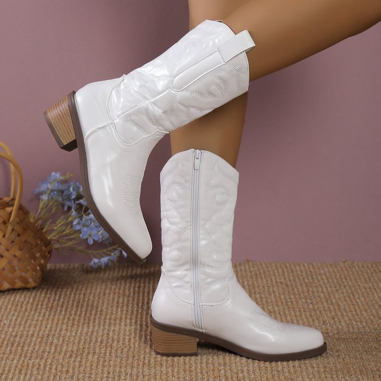 Daisy | Stijlvolle Retro Cowboylaarzen met Lage Hak